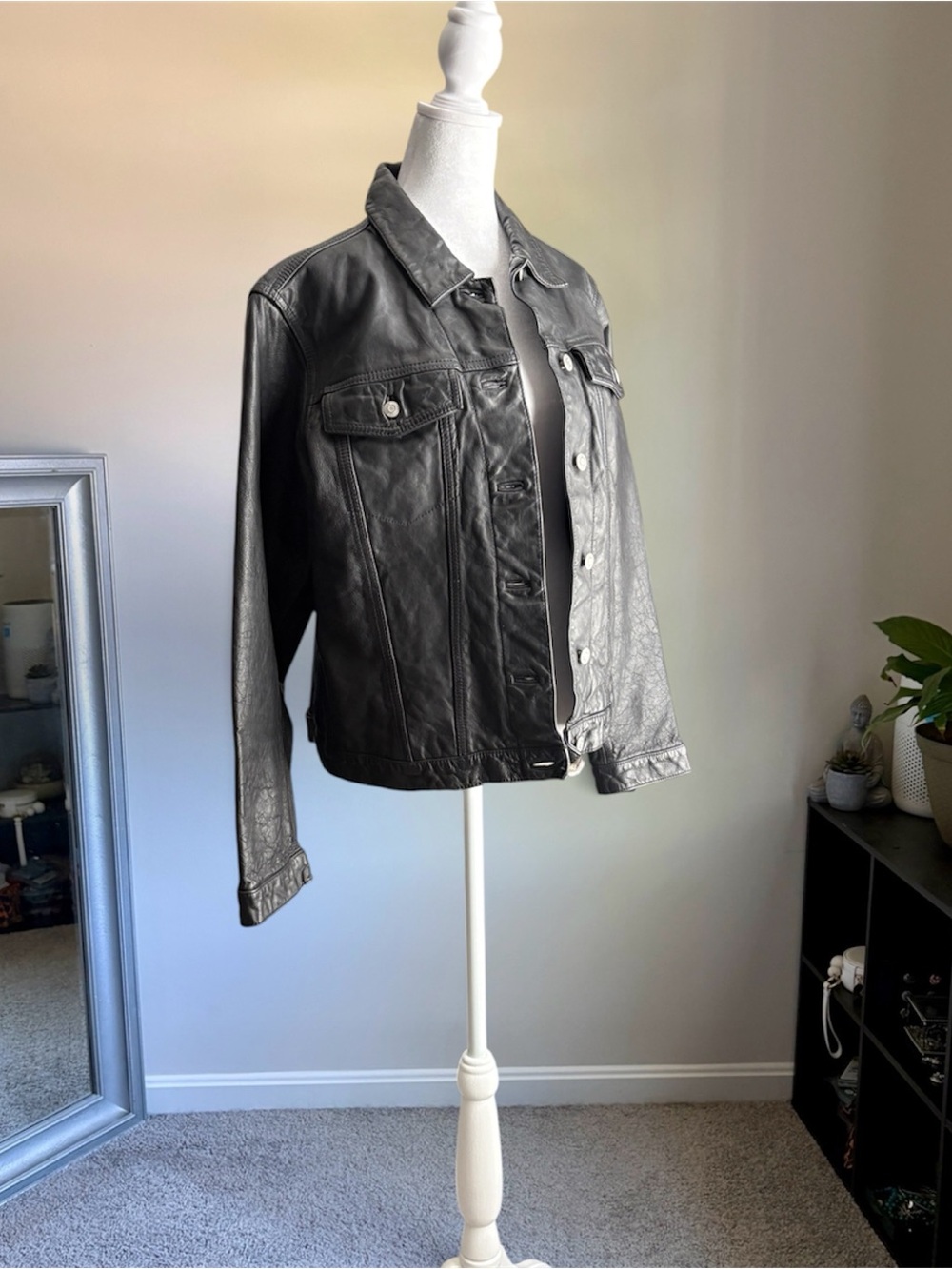 GAP Genuine Black Leather Icon Jacket